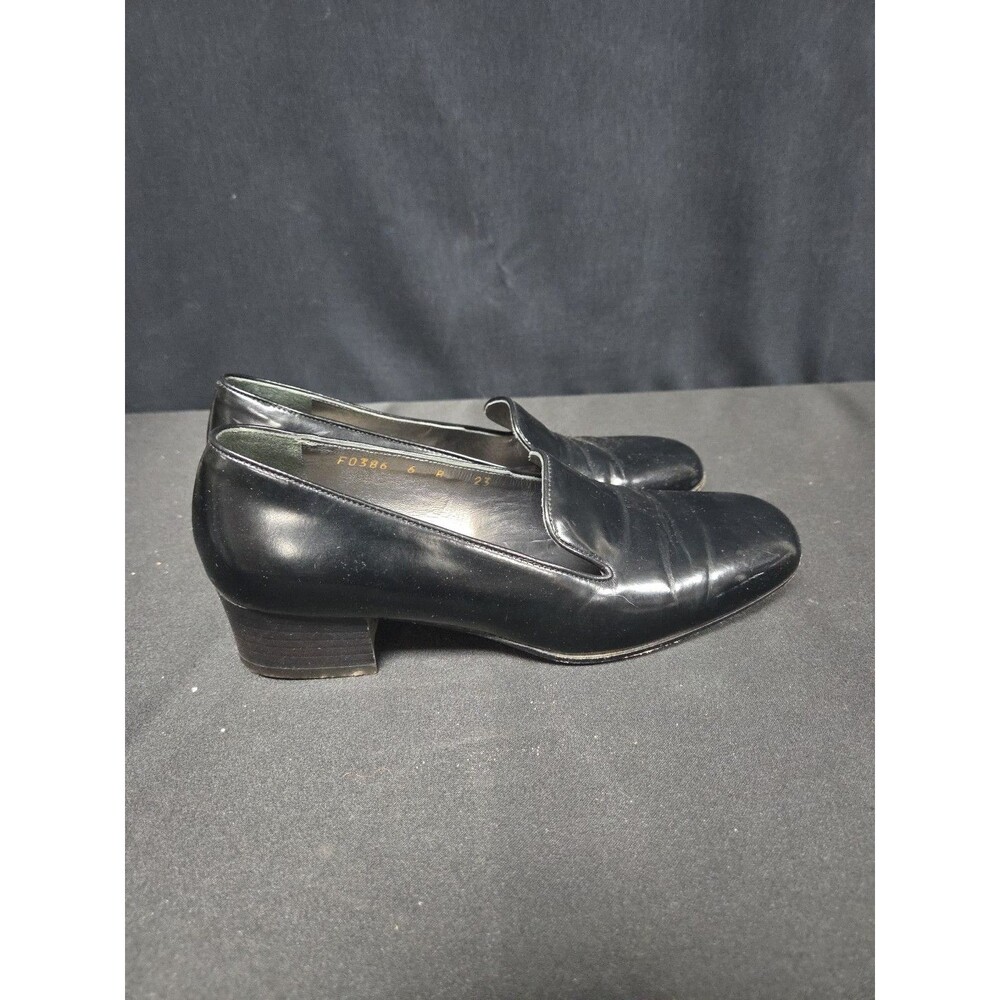 Cole Haan Black Leather Penny Loafers Size 6 B Italy Heel Women's F - Picture 3 of 7